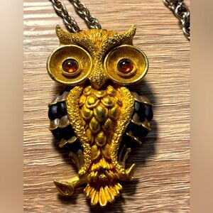 Vintage Owl Necklace on Gold Chain ⛓️‍💥🦉 💛